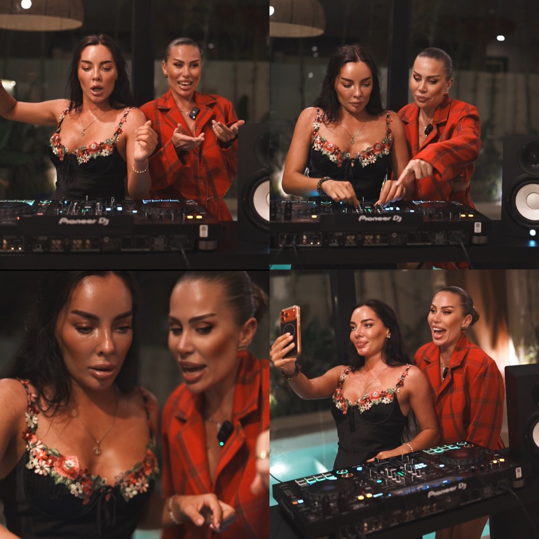 Анна Соболь рядом с ученицей во время практики за DJ-пультом